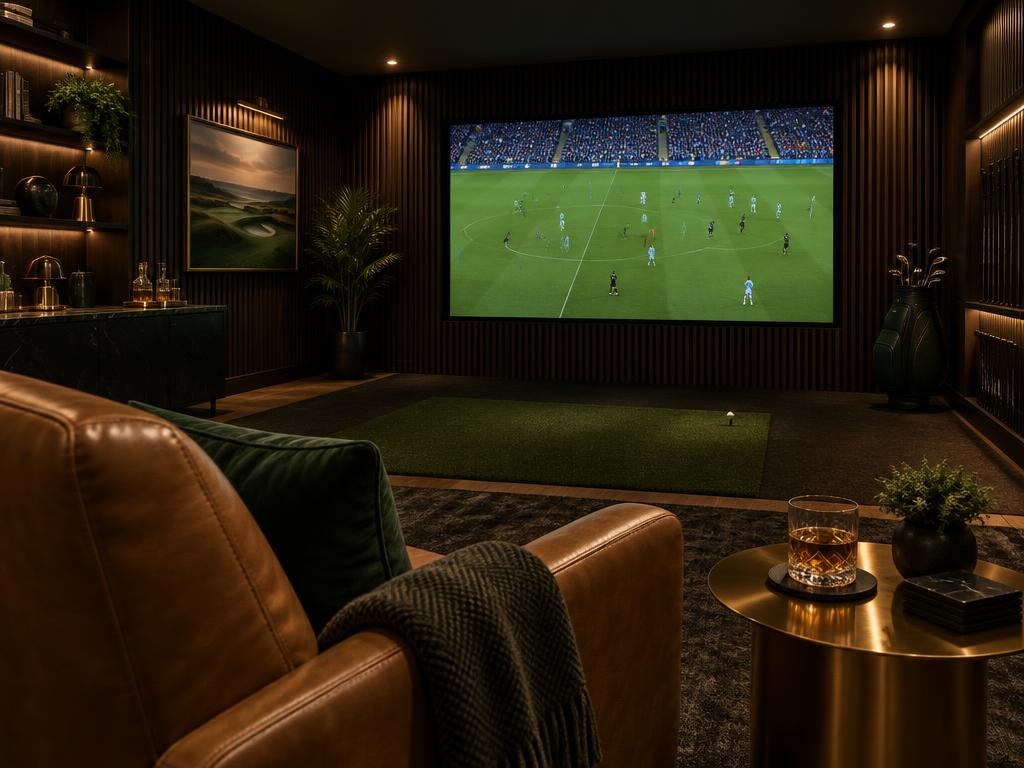 Live sport on the big screen viewed from the lounge